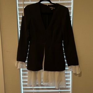 Black Frill Hem Blazer Dress